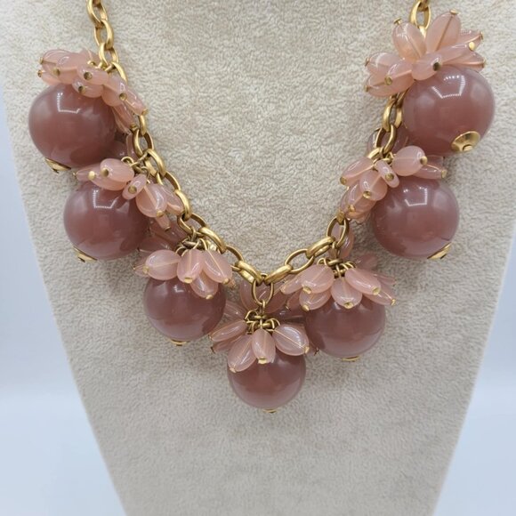 J Crew Bauble Blossom Necklace in Taupe Gold Tone - Picture 4 of 10